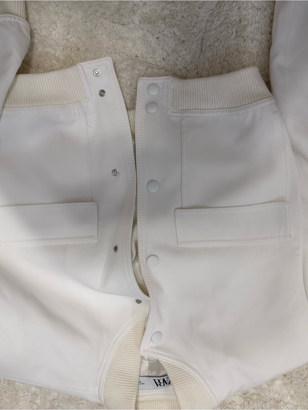 Zara White Bomber Jacket